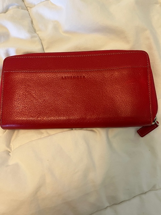 Levenger Handbags - Red Leather Zip-Around Women's Wallet
